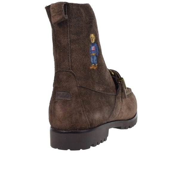 Polo Ralph Lauren Ranger Hi II USA flag Sweater Bear boots boys Youth LEON - Picture 5 of 15